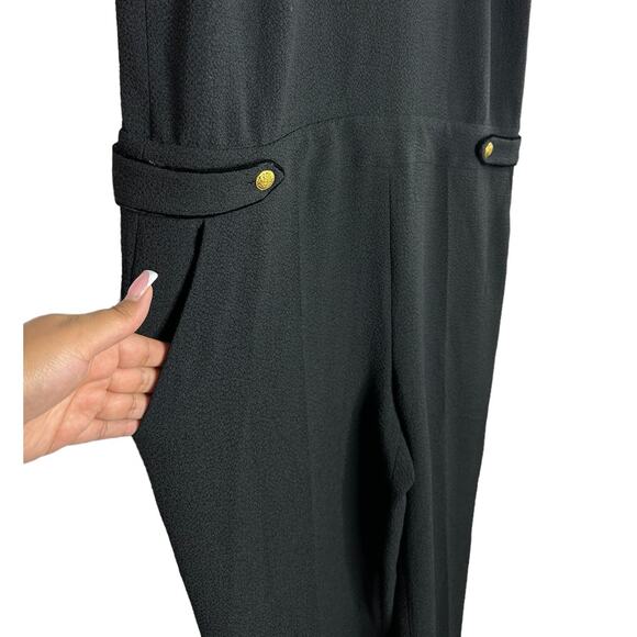 NWT Sezane Combi Pantalon Elena Black Jumpsuit Straight Leg Formal Slim Size 10 - Picture 7 of 12